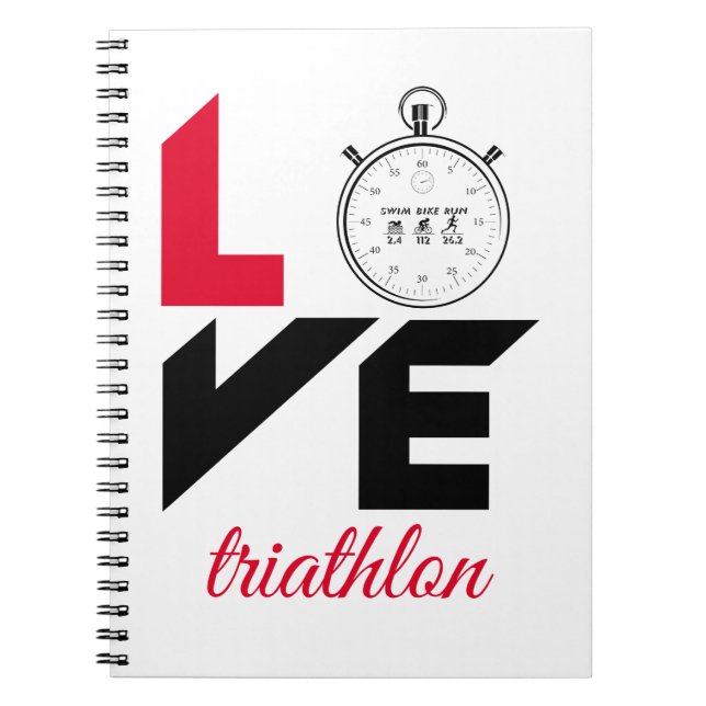 I Liebe Triathlon Notizblock (Vorderseite)