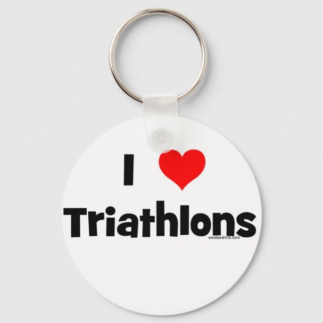 I Liebe Triathlons Schlüsselanhänger (Vorderseite)