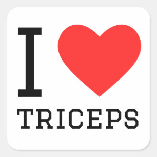 I Liebe triceps Quadratischer Aufkleber