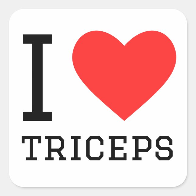 I Liebe triceps Quadratischer Aufkleber (Vorderseite)