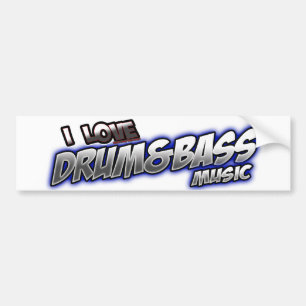 I Liebe TROMMEL- und BASS-Musik Autoaufkleber