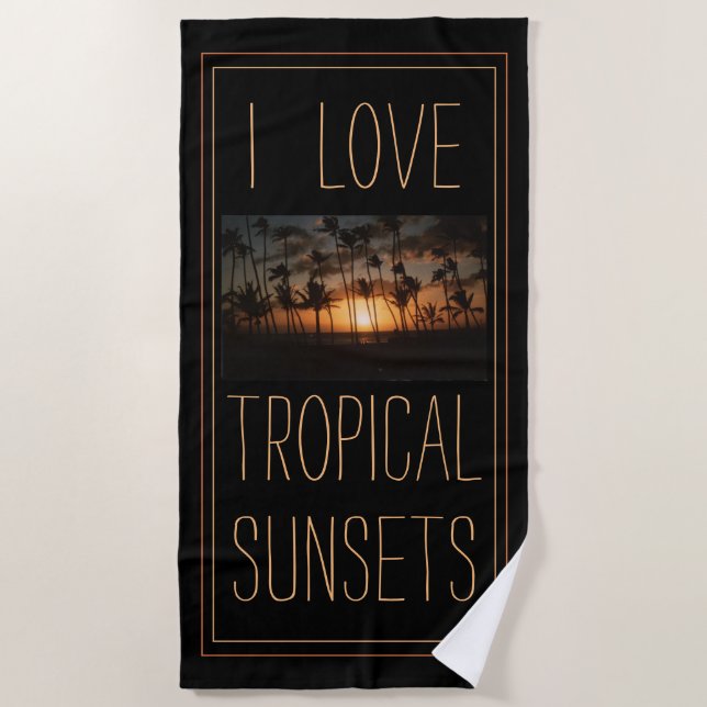 I Liebe tropische Sonnenuntergänge Strandtuch (Vorderseite)
