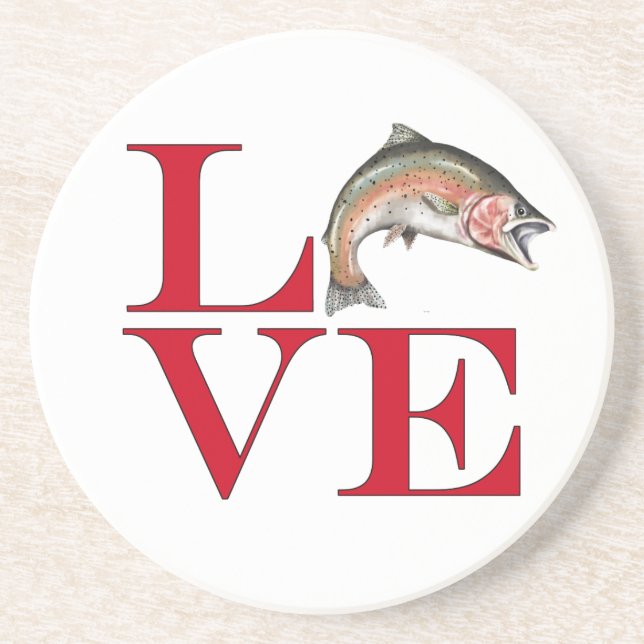 I Liebe Trout Getränkeuntersetzer (Vorne)