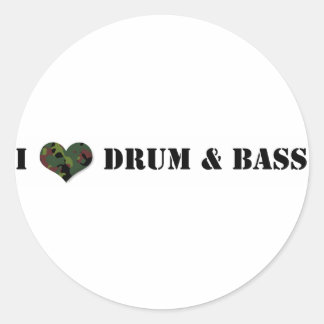 I Liebe Trum und Bass Runder Aufkleber