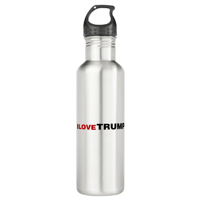 I Liebe Trump Edelstahlflasche (Vorderseite)