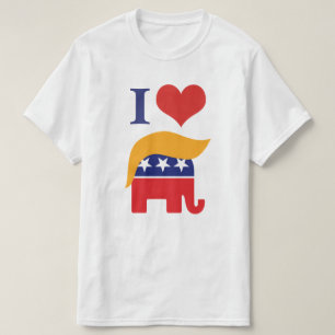 I Liebe Trump - GOP Elephant Hair Logo T-Shirt