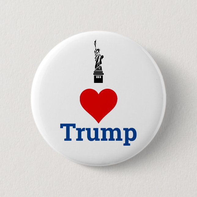 I Liebe Trump New York Freiheitsstatue Button (Vorderseite)