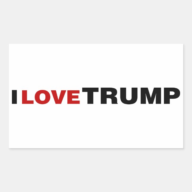 I Liebe Trump Rechteckiger Aufkleber (Vorderseite)