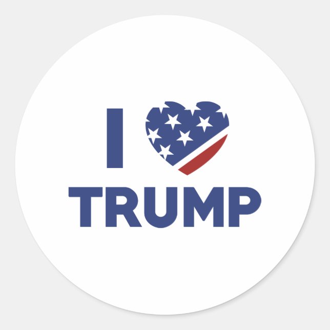 I Liebe Trump Runder Aufkleber (Vorderseite)