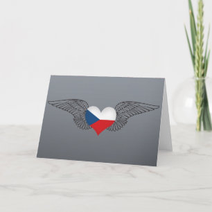 I Liebe Tschechische Republik - Flügel Karte