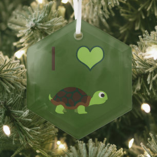 I Liebe Turtles Ornament Aus Glas
