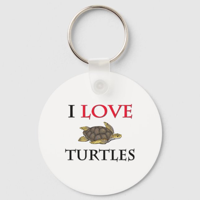 I Liebe Turtles Schlüsselanhänger (Vorderseite)