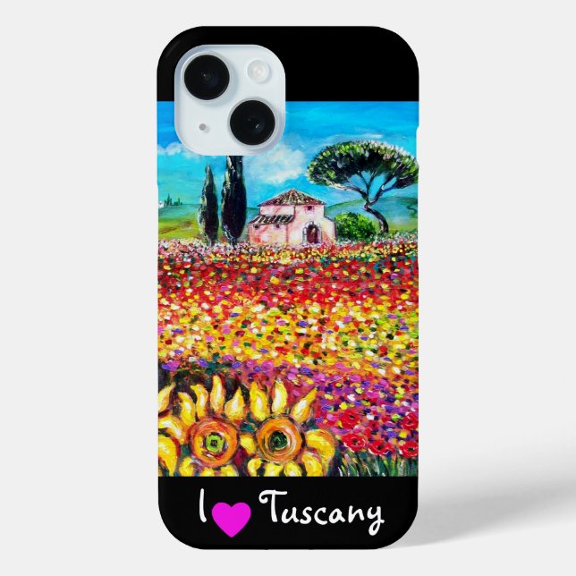 I LIEBE TUSKAN / SONNENBLUMEN UND POPPIEN Case-Mate iPhone HÜLLE (Rückseite)