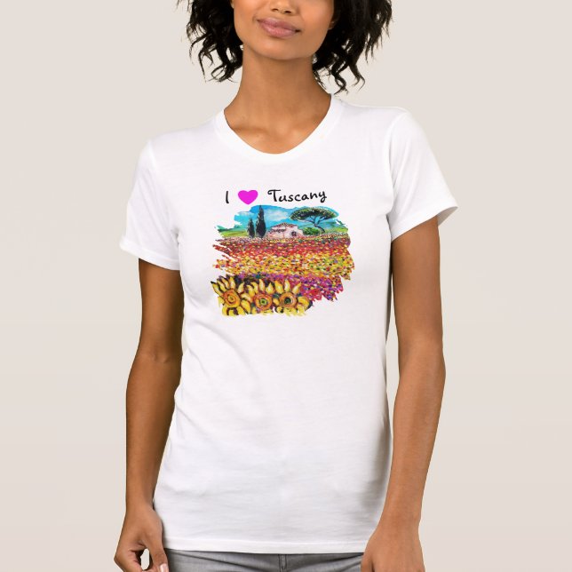 I LIEBE TUSKAN UND SONNENBLUMEN T-Shirt (Vorderseite)