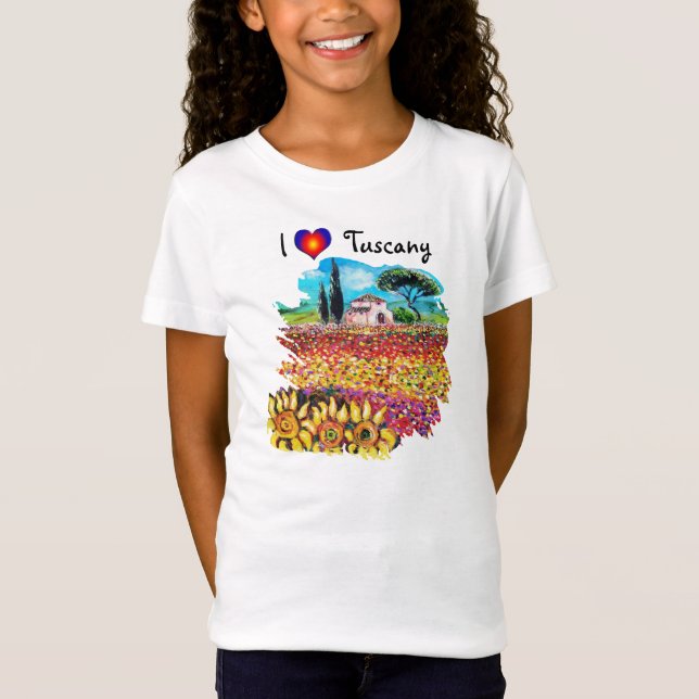 I LIEBE TUSKAN UND SONNENBLUMEN T-Shirt (Vorderseite)