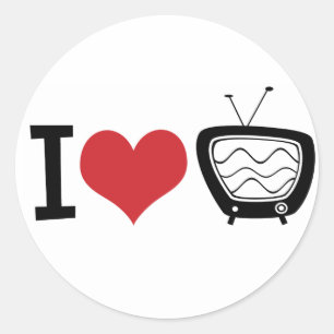 I Liebe TV Runder Aufkleber