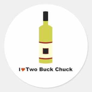 I Liebe Two Buck Chuck Runder Aufkleber