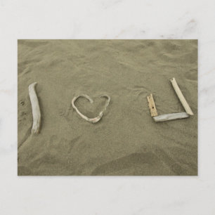 I Liebe U am Strand Postkarte