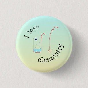 I Liebe U/Chemie-Taste mit Becherdesign. Button