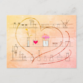 "I Liebe U", geschrieben durch Glasware-Postkarte Postkarte