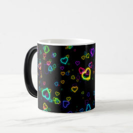 I Liebe U - glückliches Neon Verwandlungstasse