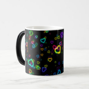I Liebe U - glückliches Neon Verwandlungstasse