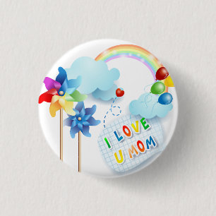 I Liebe U Mama Button