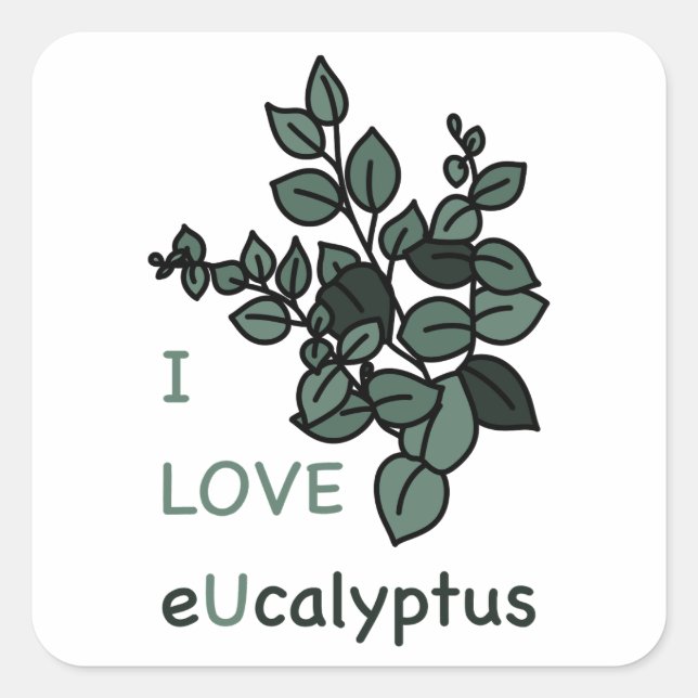 I LIEBE Ucalyptus Sticker (Vorderseite)