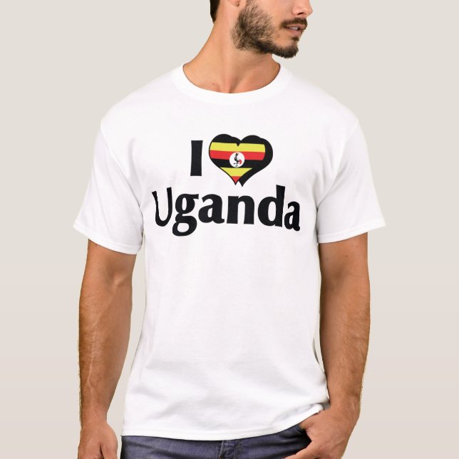 I Liebe Uganda Flag Shirt (Vorderseite)