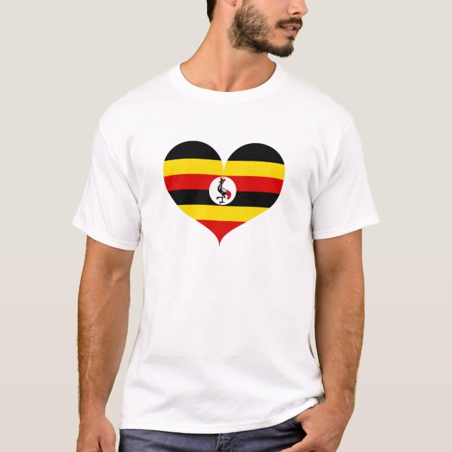 I Liebe Uganda Flag T-Shirt (Vorderseite)