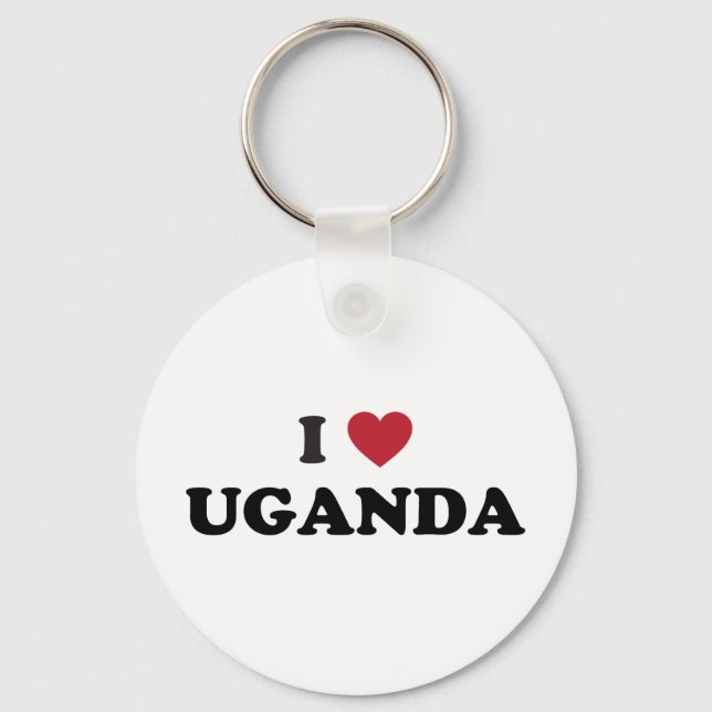 I Liebe Uganda Schlüsselanhänger (Vorderseite)
