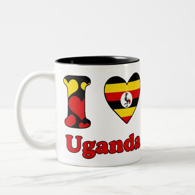I Liebe Uganda Zweifarbige Tasse (Links)