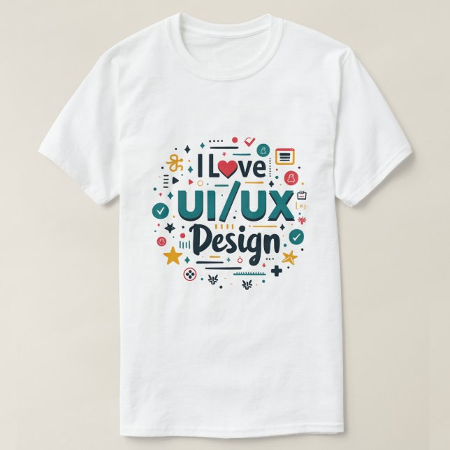 I Liebe Ui UX Design Funny UX Designer T-Shirt (Design vorne)
