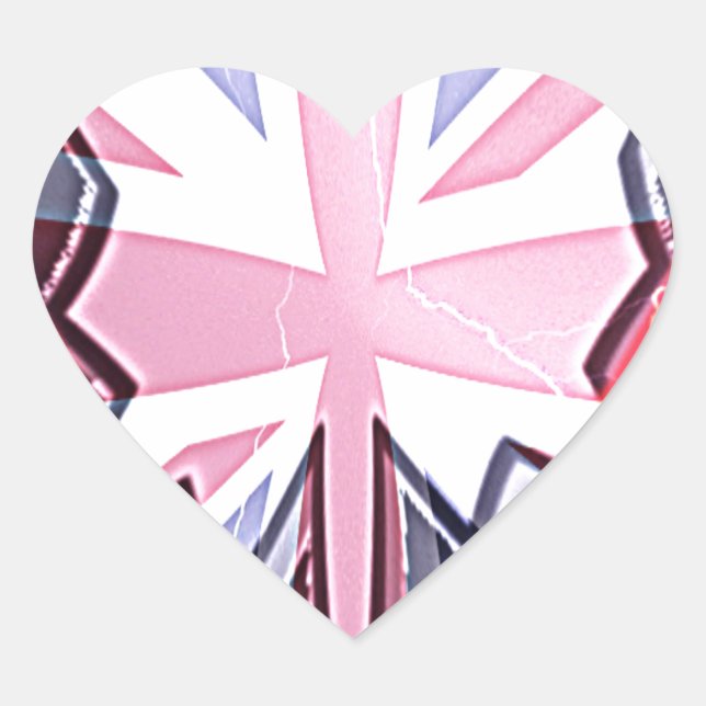 "I Liebe UK" Art Print Herz-Aufkleber (Vorderseite)