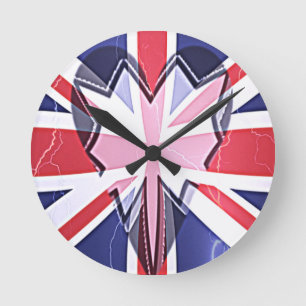 "I Liebe UK" Art Print Runde Wanduhr