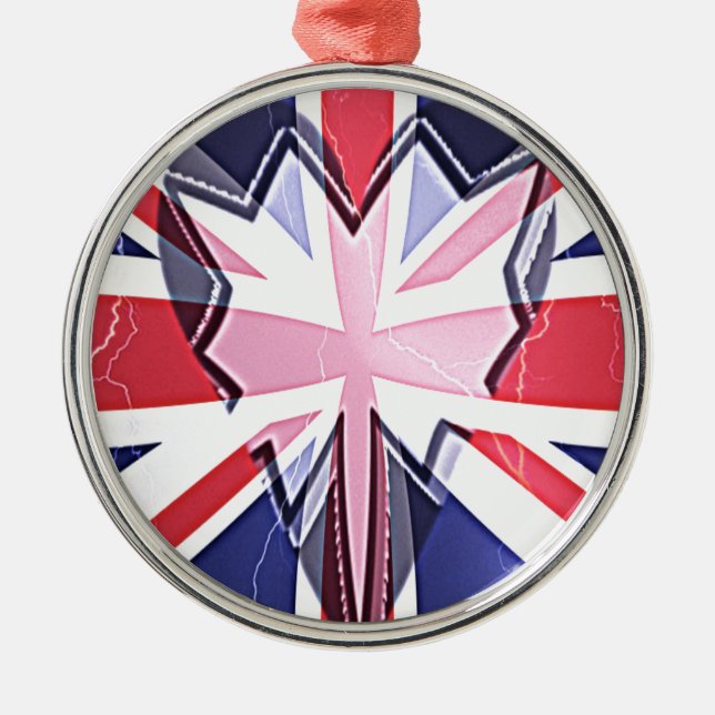 I LIEBE UK SILBERNES ORNAMENT (Vorne)