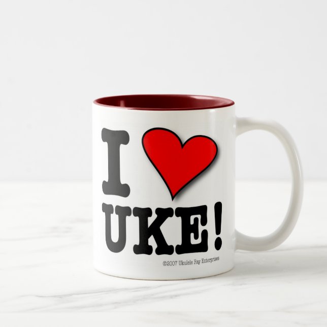 I LIEBE UKE Designer-Tasse Zweifarbige Tasse (Rechts)