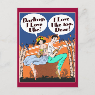 I Liebe Uke Postcard Postkarte