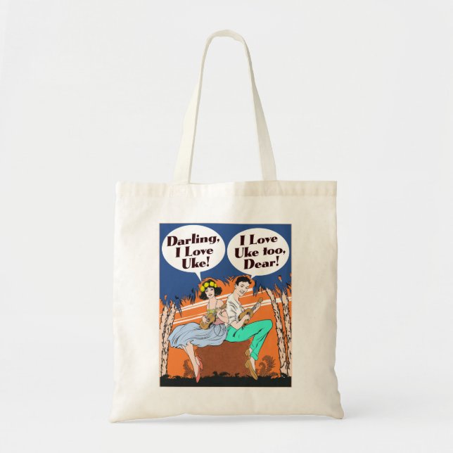 I Liebe Uke Taschen-Tasche Tragetasche (Vorne)