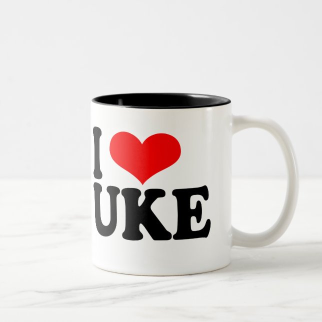 I Liebe Uke Ukulele Tasse (Rechts)