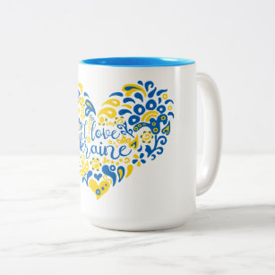 I Liebe Ukraine inspirierend Zitat Herz Kaffee Mu Zweifarbige Tasse
