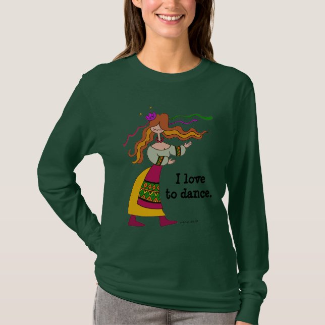 I Liebe, ukrainische Volkskunst zu tanzen T-Shirt (Vorderseite)