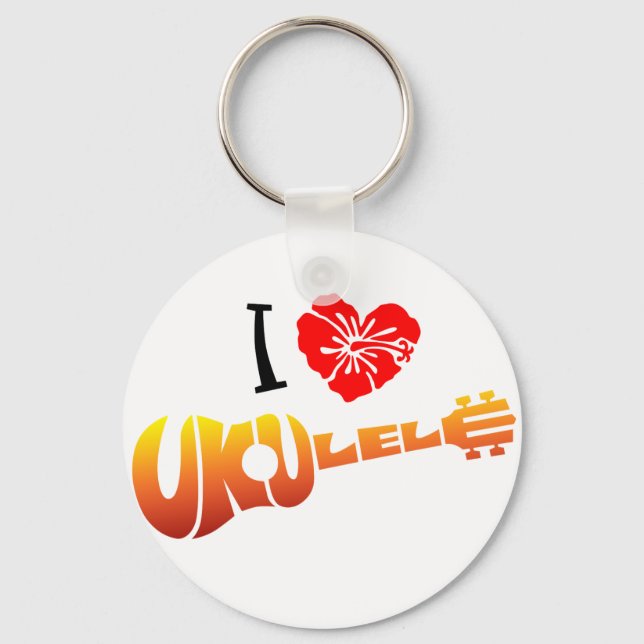 I Liebe Ukulele Schlüsselanhänger (Vorderseite)