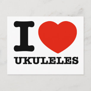 I Liebe ukuleles Postkarte