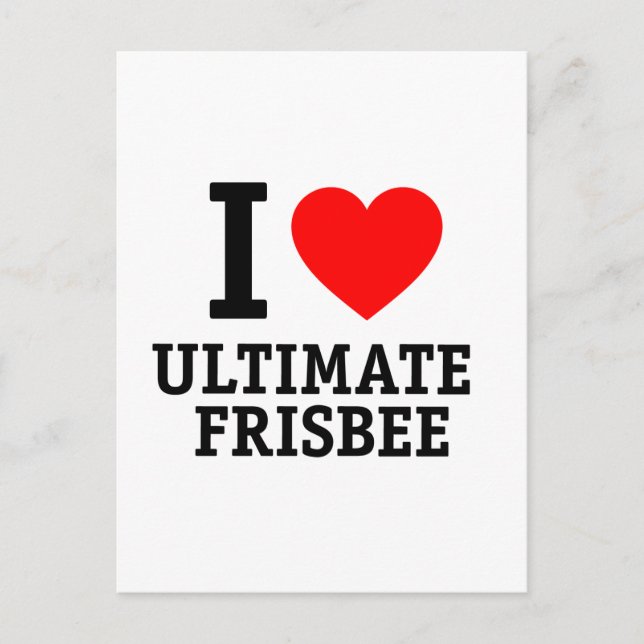 I Liebe Ultimate Frisbee Postkarte (Vorderseite)