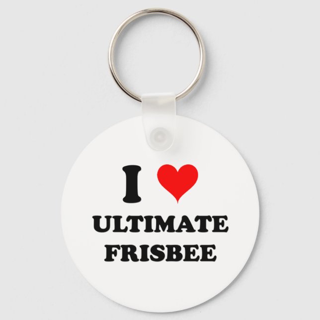 I Liebe Ultimate Frisbee Schlüsselanhänger (Vorderseite)