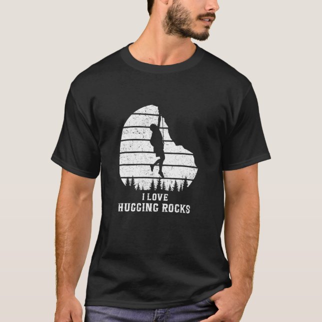 I Liebe umarmt Rocks Bouldering Rock Boulder Clim T-Shirt (Vorderseite)