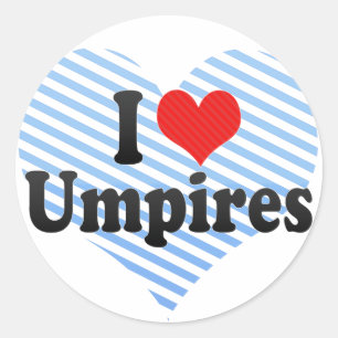 I Liebe Umpires Runder Aufkleber