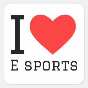 I Liebe und Sport Quadratischer Aufkleber