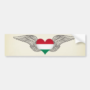 I Liebe Ungarn - Flügel Autoaufkleber